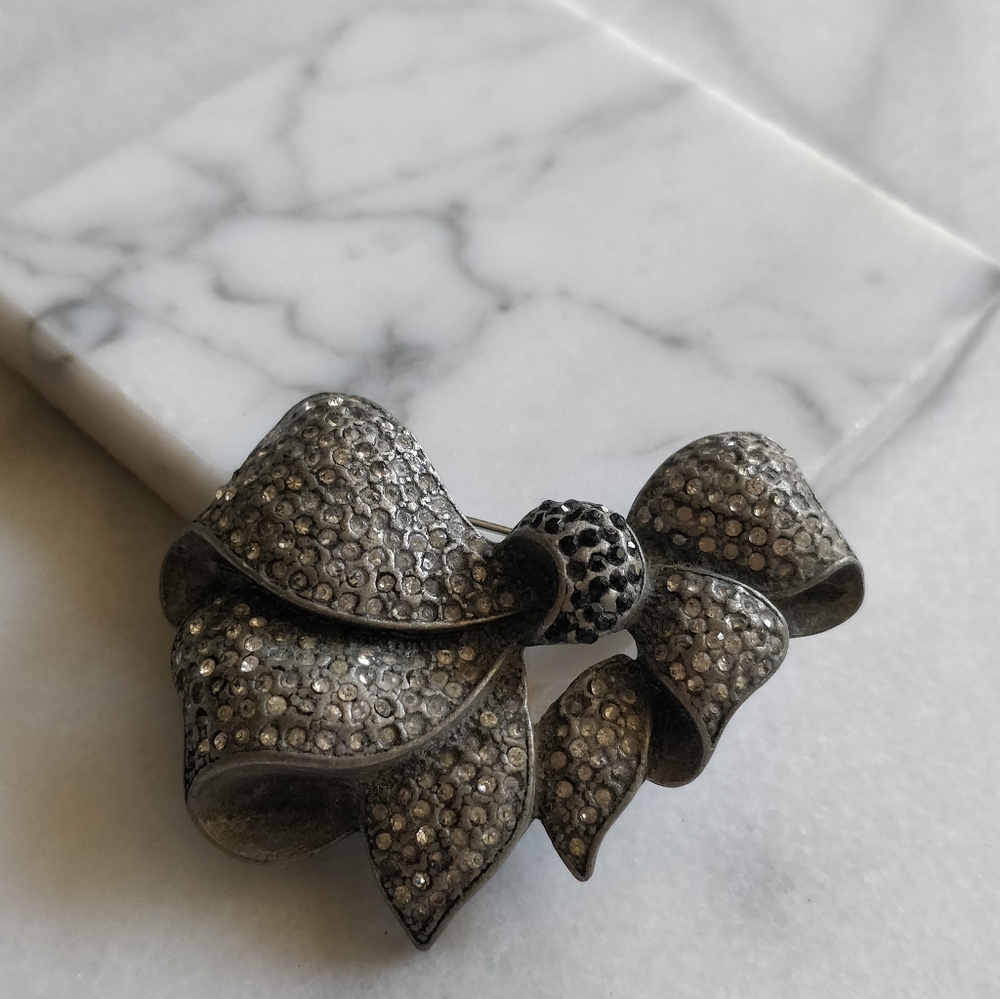 ASOS Rhinestone Jewel Bow Tie Brooch